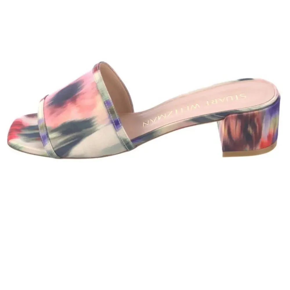 STUART WEITZMAN Cayman 35 Block Floral Slides, Size 10, New with Tag MSRP $425